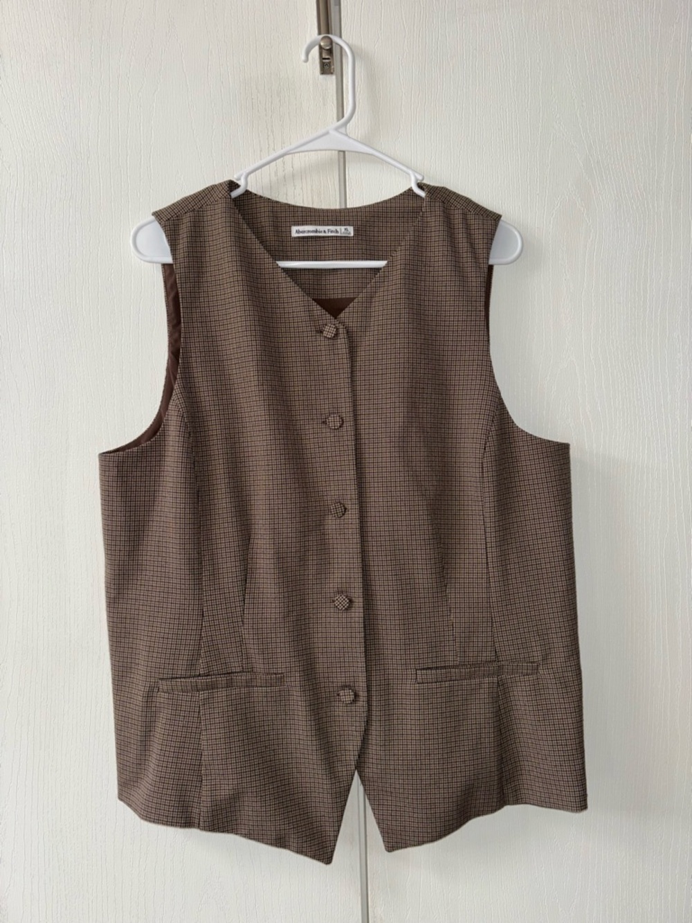Abercrombie & Fitch Brown and Black Houndstooth Top